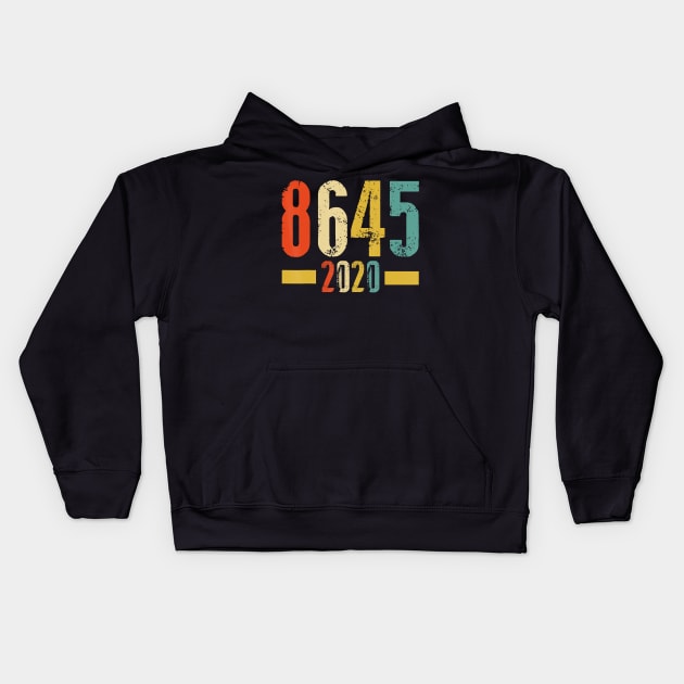 Distressed vintage 8645 gifts 2020 Anti Trump Kids Hoodie by ngatdoang842b